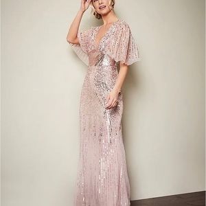 Formal Blush Sparkling Sequin Gown